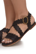 Mermaid Scalloped Flat Sandals