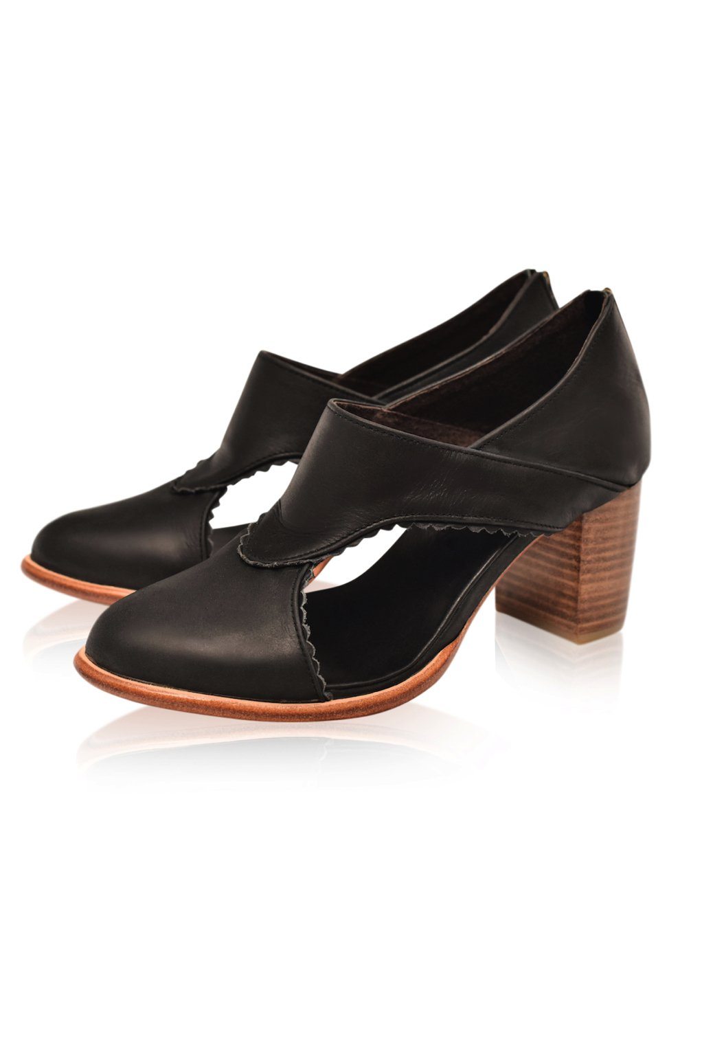Rain Kiss Leather Heel Booties