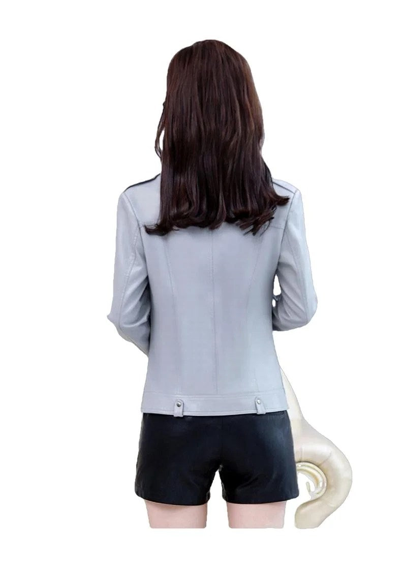 Clarice Leather Biker Jacket Women