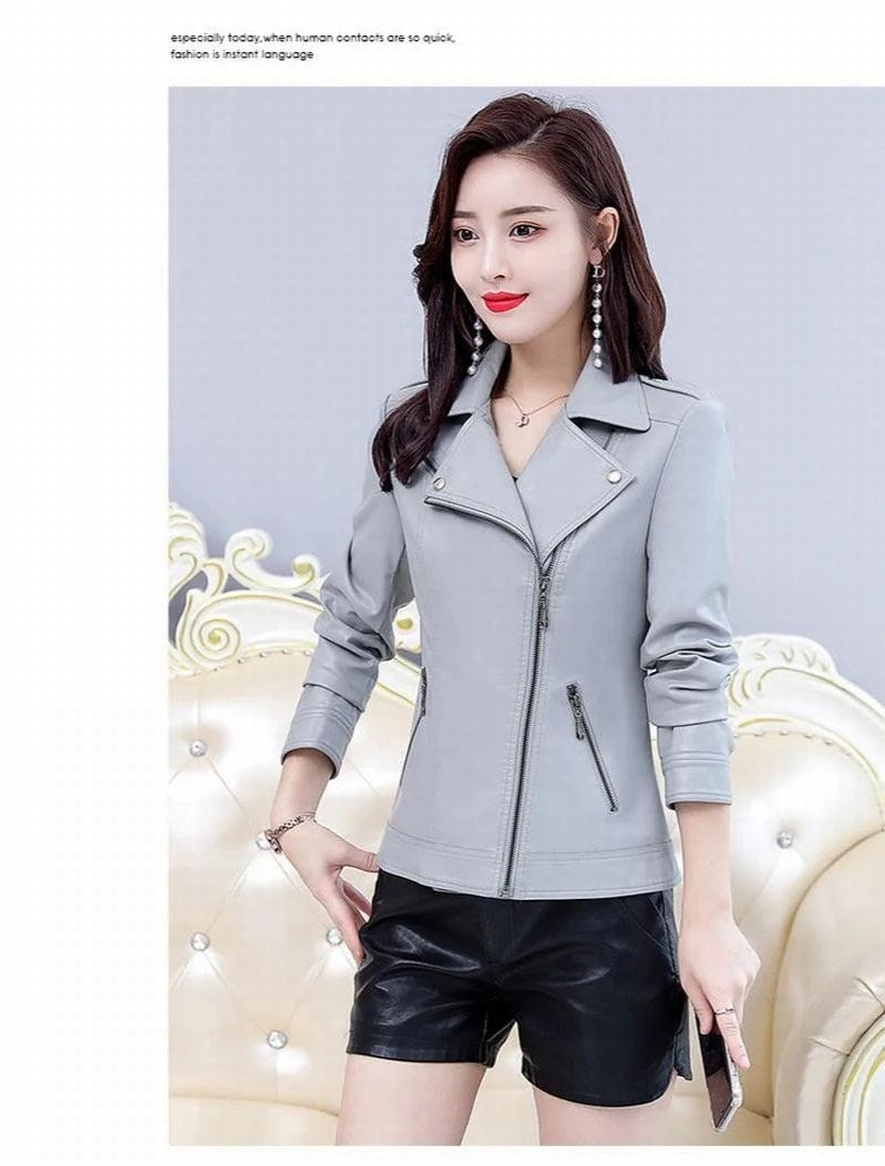 Clarice Leather Biker Jacket Women
