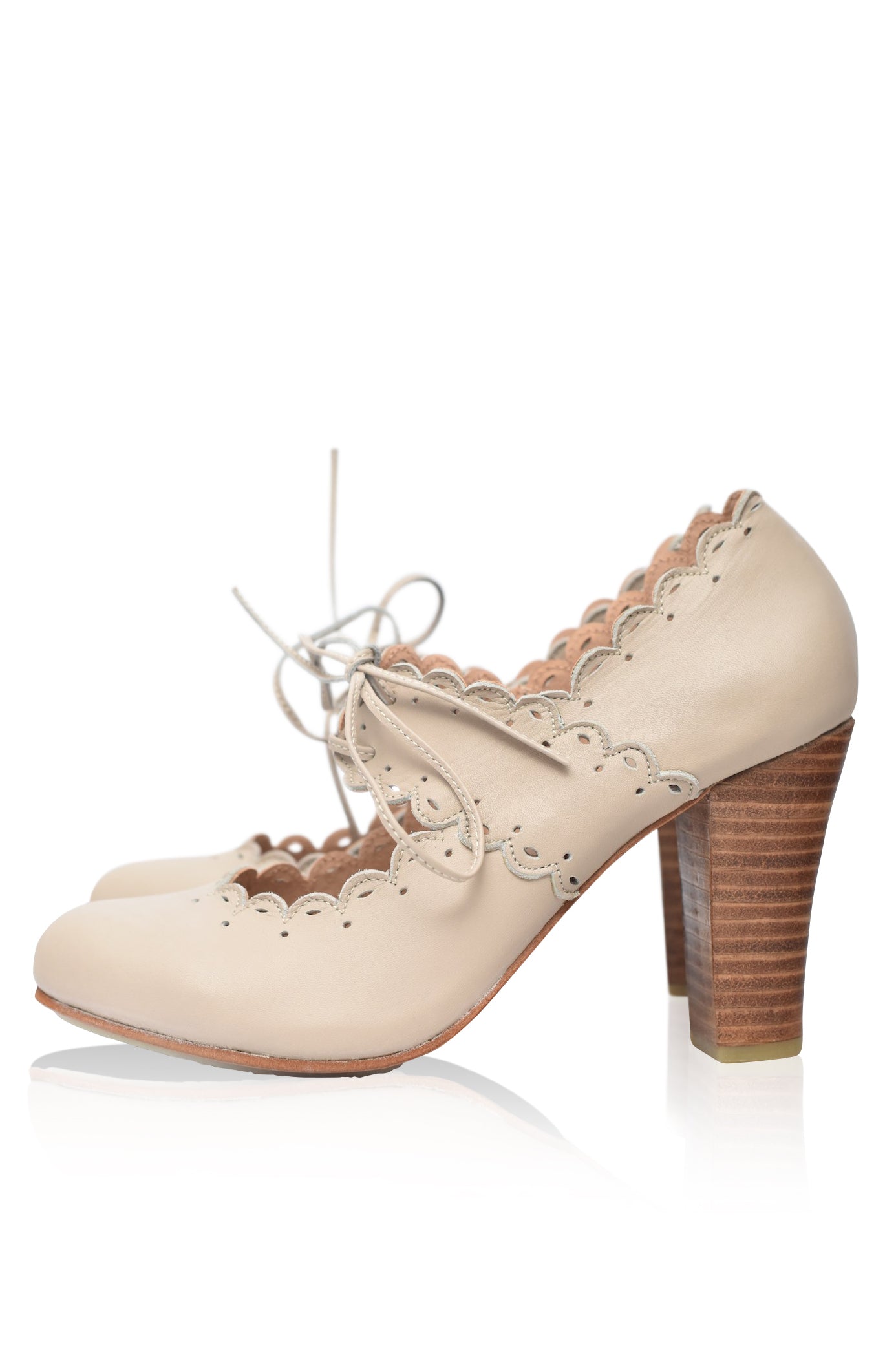 Paradise Bird Scalloped Leather Heels