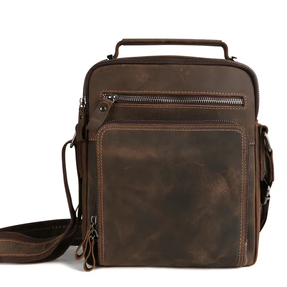 Vintage Genuine Leather Men's Small Shoulder Bag