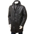 MEN BLACK SHEEPSKIN SHEARLING COAT GALLATIN
