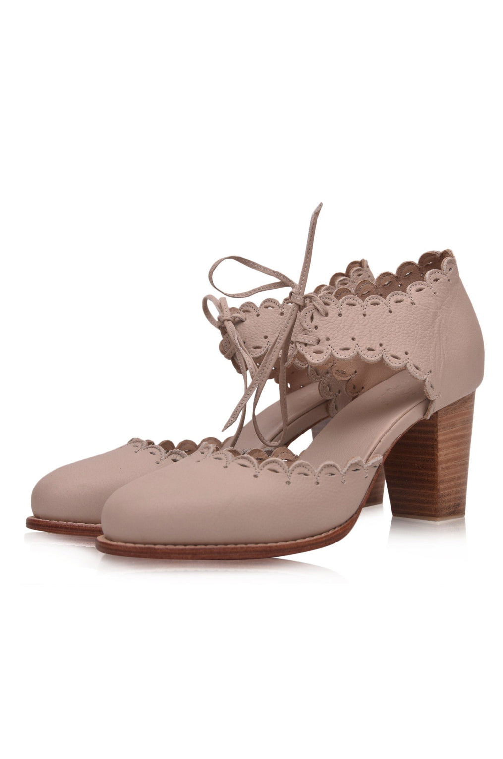 Dance Queen Scalloped Leather Heels