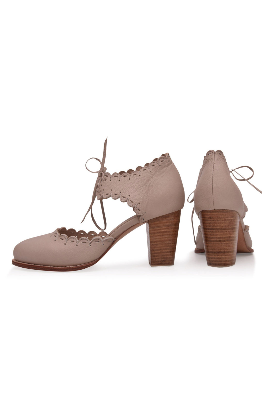 Dance Queen Scalloped Leather Heels