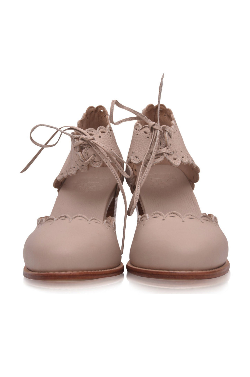 Dance Queen Scalloped Leather Heels