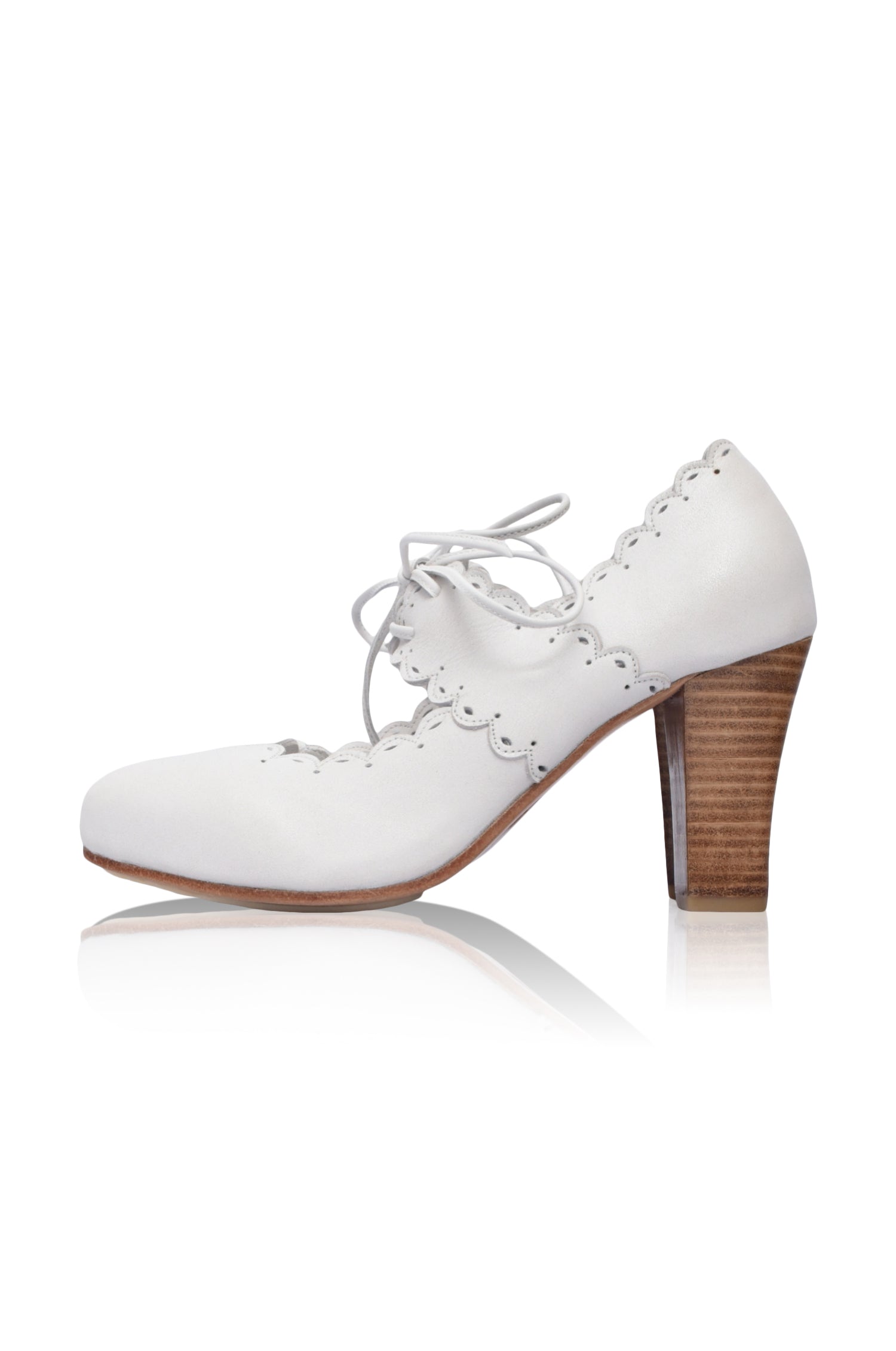 Paradise Bird Scalloped Leather Heels