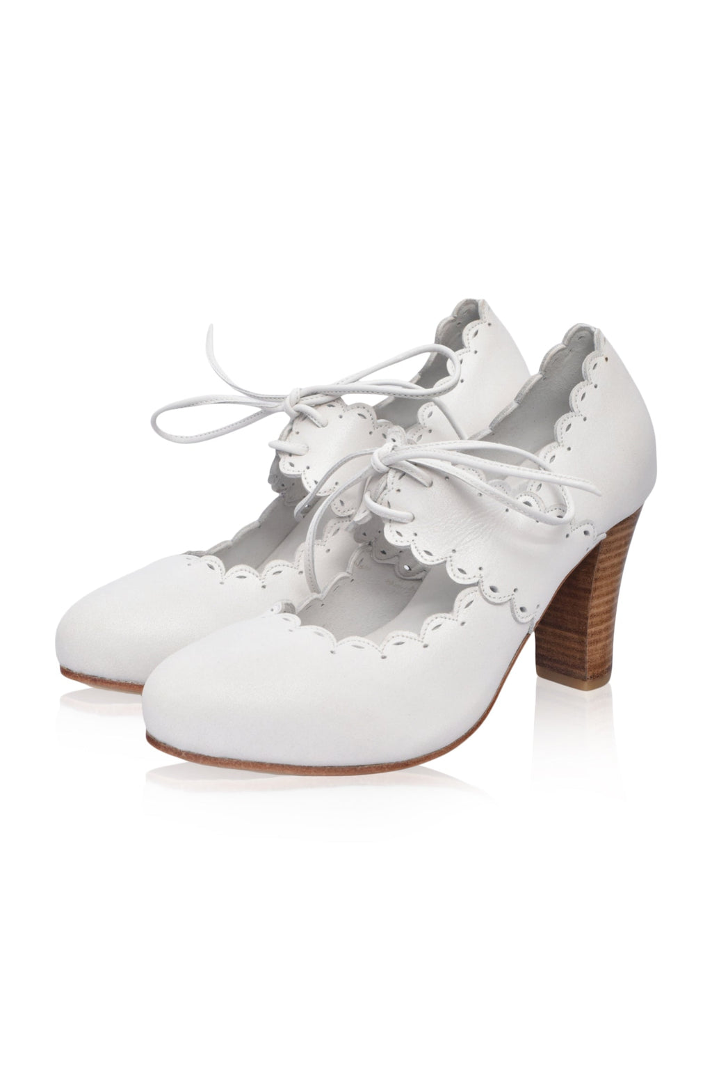 Paradise Bird Scalloped Leather Heels