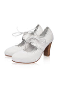 Paradise Bird Scalloped Leather Heels