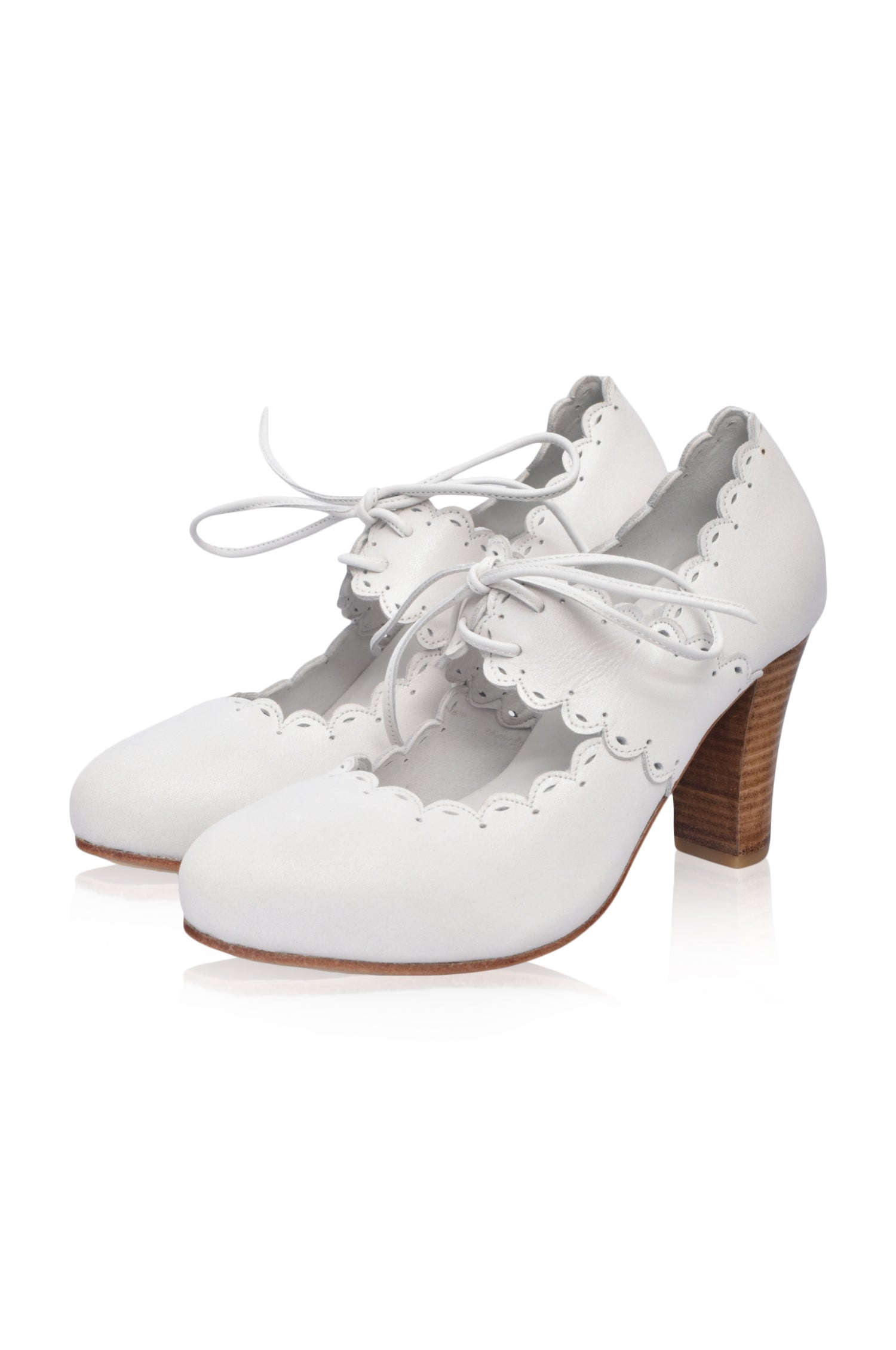 Paradise Bird Scalloped Leather Heels