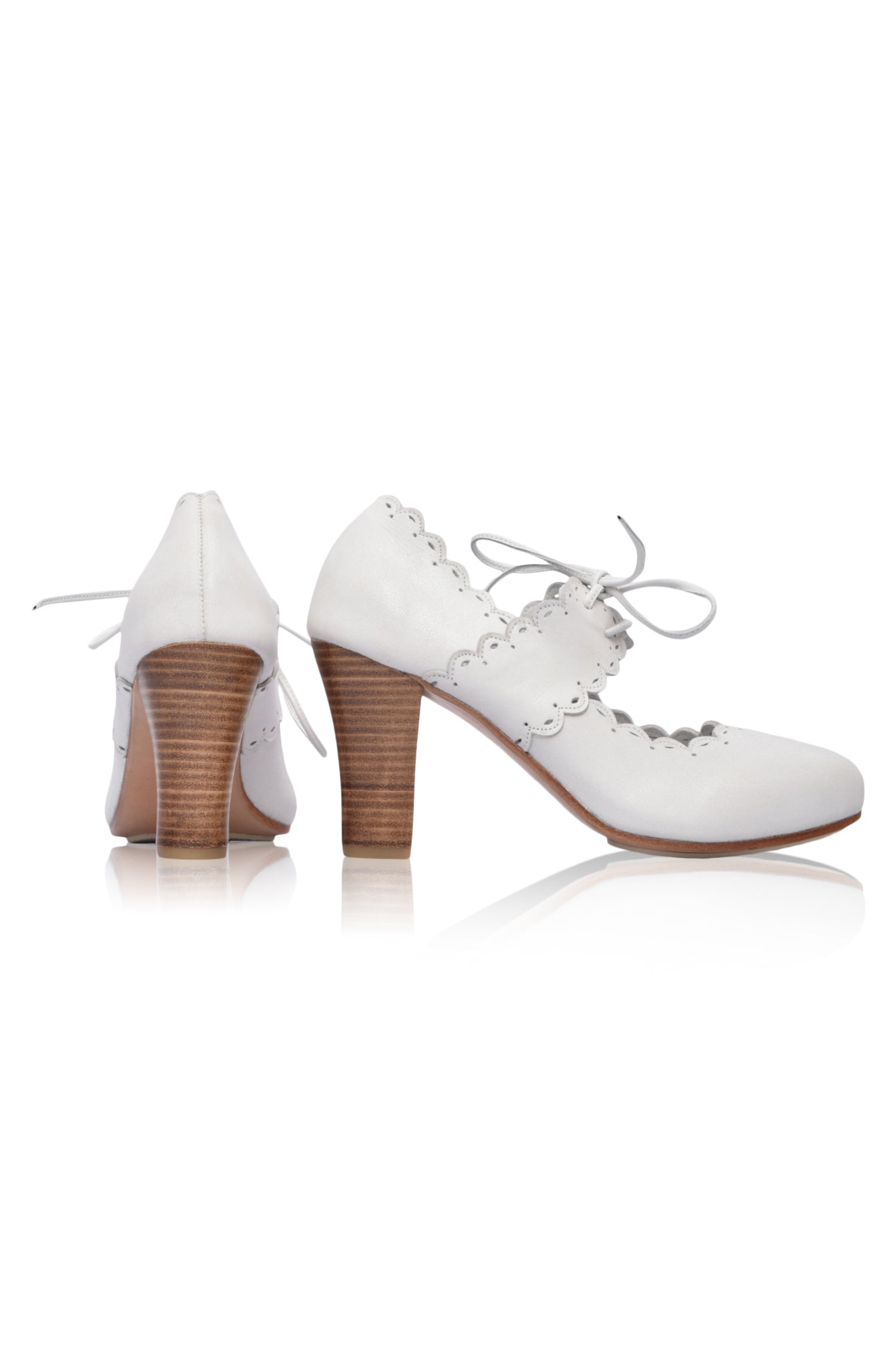 Paradise Bird Scalloped Leather Heels