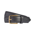 RB4023A | Women's Belt Made in Italy in Genuine Dollar Grain Leather. Polished Gold-Finish Buckle. Color: Black. Dimensions: 115 x 3.0 x 0.5 cm (waistline 100 cm)