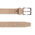 RB4029DF | Men's Belt Made in Italy in Genuine Suede Leather. Satin Silver Buckle. Cappuccino Color. Dimensions: 125 x 3.5 x 0.5 cm (waistline 110 cm)