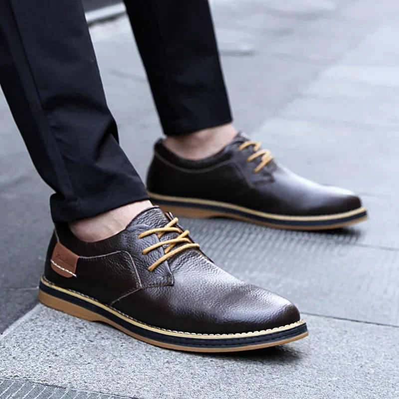 NNEOBA Mens Genuine Leather Brogue Oxford Dress Shoes (Zongse)