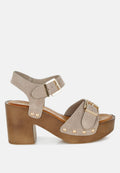 Lhasa Real Suede Leather Clog Sandals