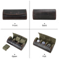 Vintage Genuine Leather 3-Slot Watch Roll – Portable Watch Travel Storage Case