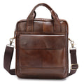 NNEDSZ Brown Men's Genuine Leather Shoulder Bag - Vintage Business Briefcase