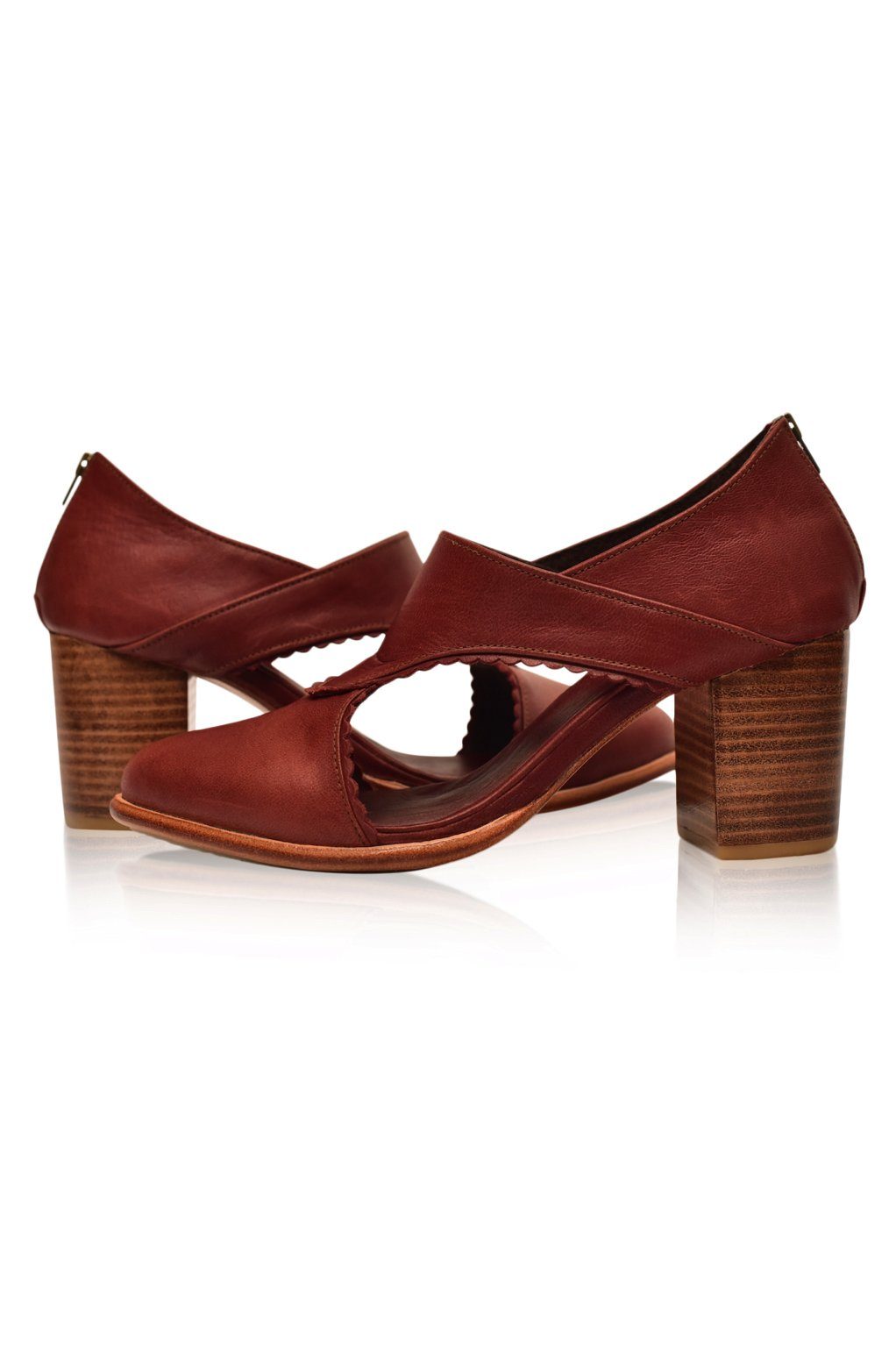 Rain Kiss Leather Heel Booties