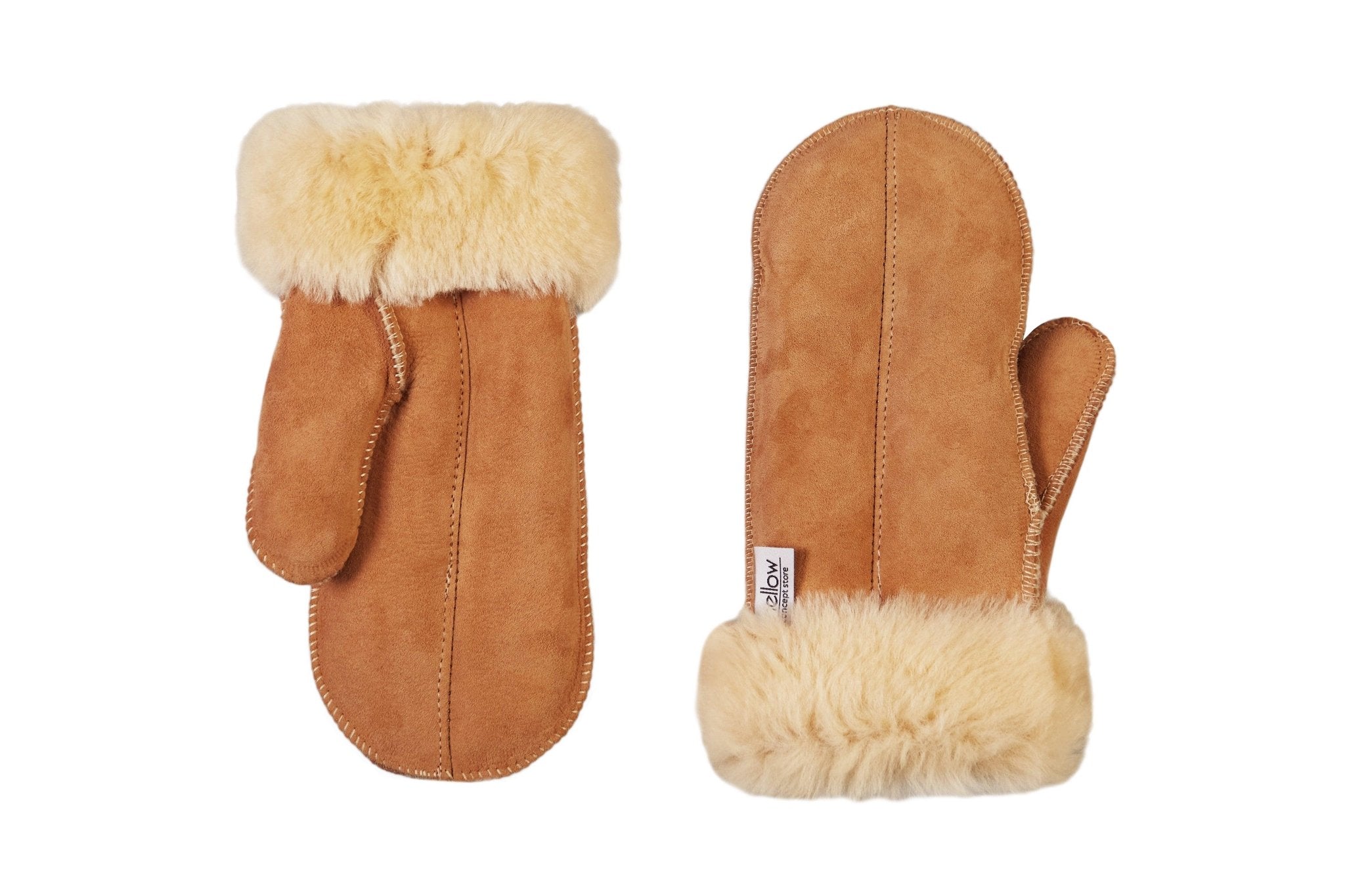 Adult Natural Sheepskin Gloves - Beige - NaimLeather