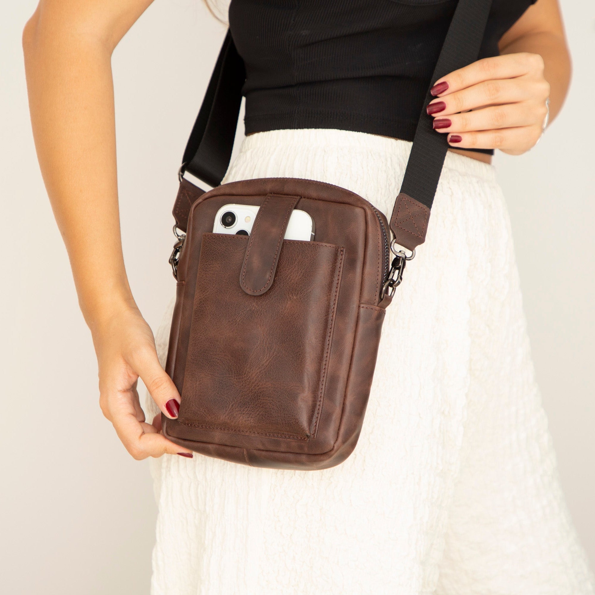 Ajo Leather Crossbody Bag – Genuine Leather Purse - NaimLeather