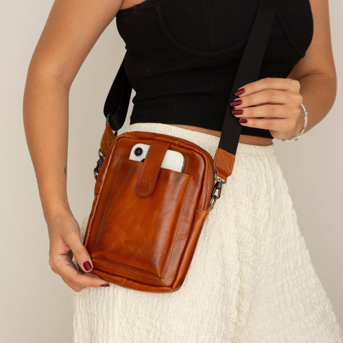 Ajo Leather Crossbody Bag – Genuine Leather Purse - NaimLeather
