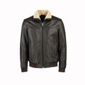 Arlo Men’s Bomber Full Grain Leather Jacket With Fur Collar - NaimLeather