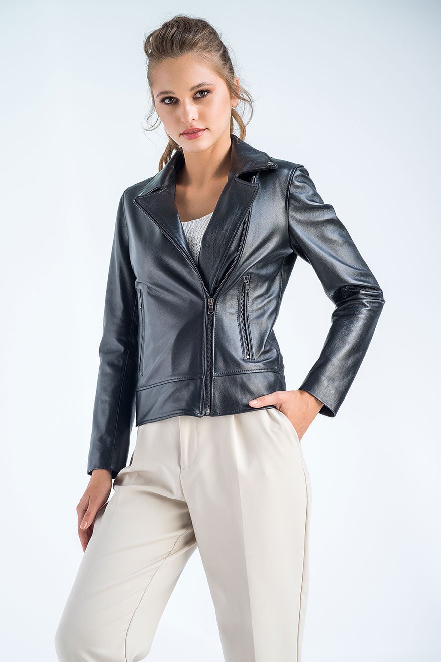 Black Genuine Classic Cut Leather Jacket - NaimLeather