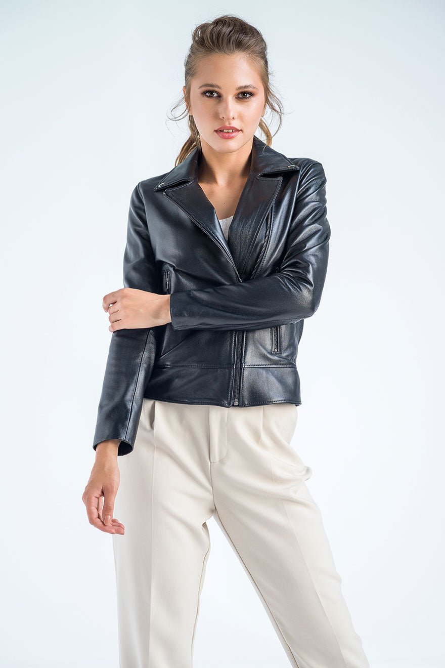 Black Genuine Classic Cut Leather Jacket - NaimLeather