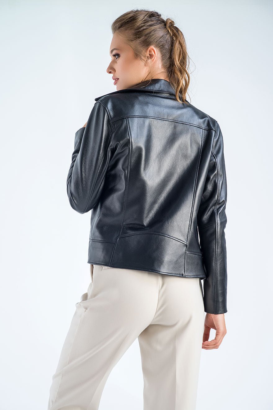 Black Genuine Classic Cut Leather Jacket - NaimLeather