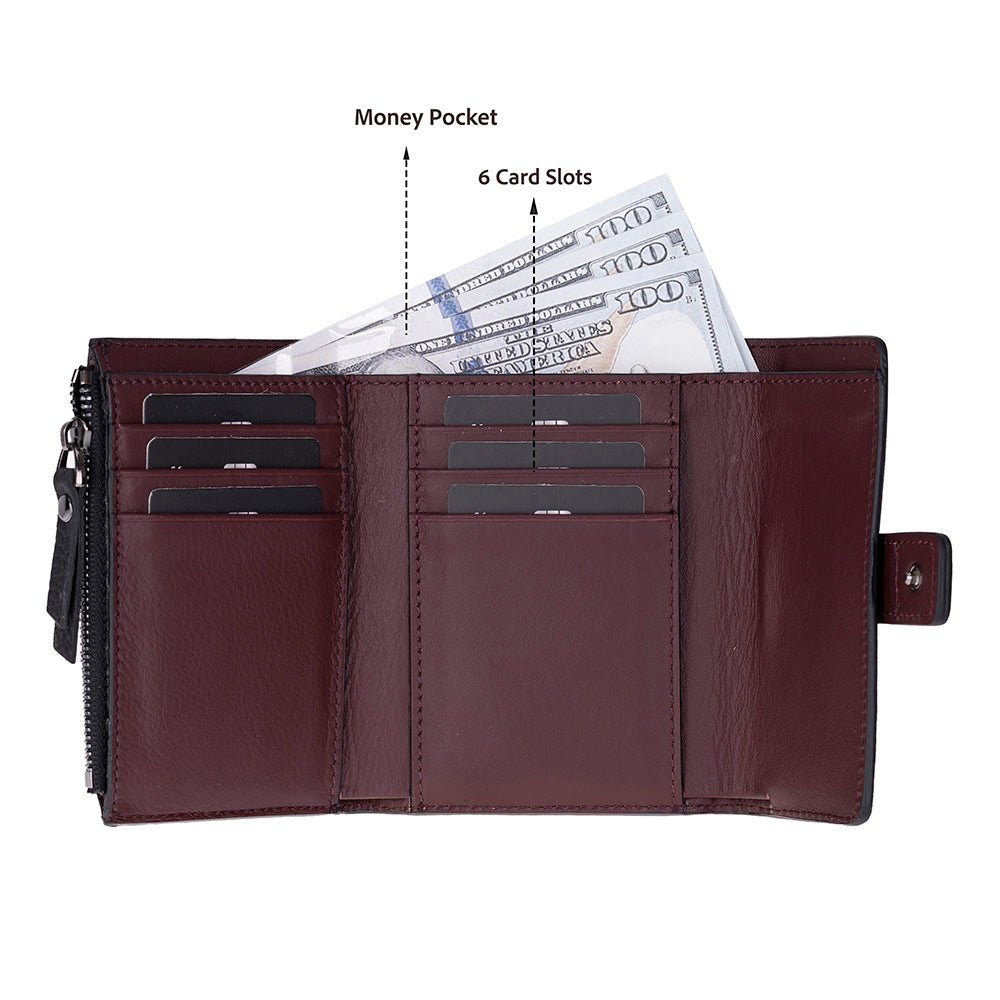 Camden Women’s Leather Wallet | Compact Genuine Leather - NaimLeather
