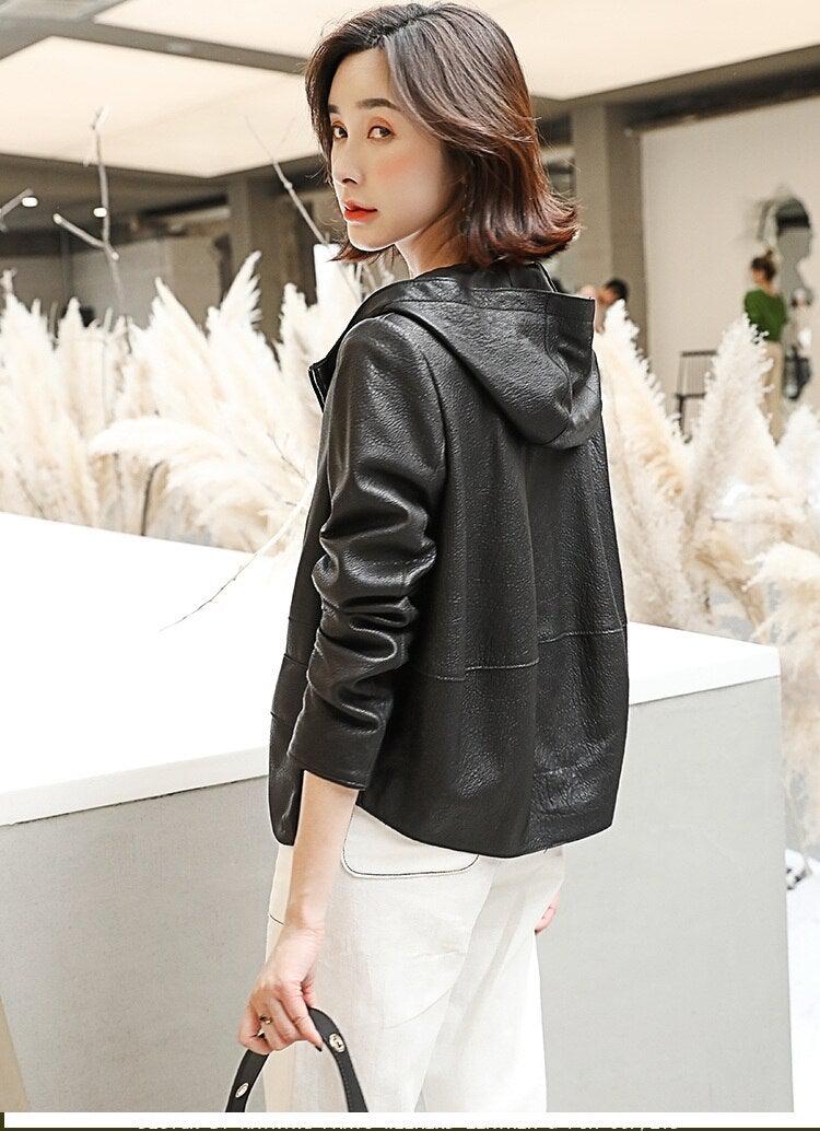 Casual Genuine Womens Leather Coat - NaimLeather