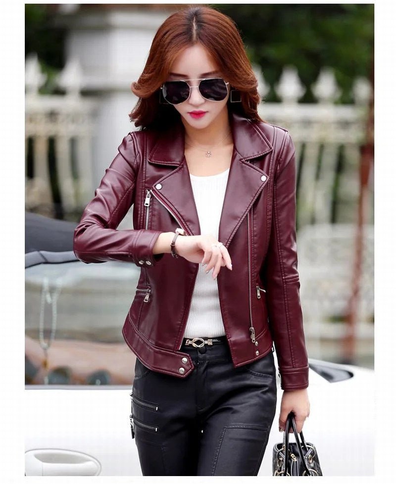 Crista Fall Genuine Leather Motorcycle Jacket for Women - NaimLeather