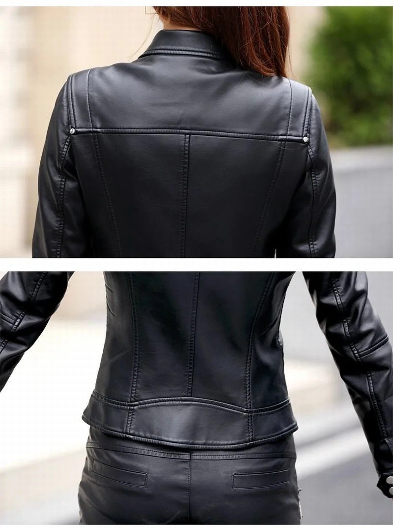 Crista Fall Genuine Leather Motorcycle Jacket for Women - NaimLeather