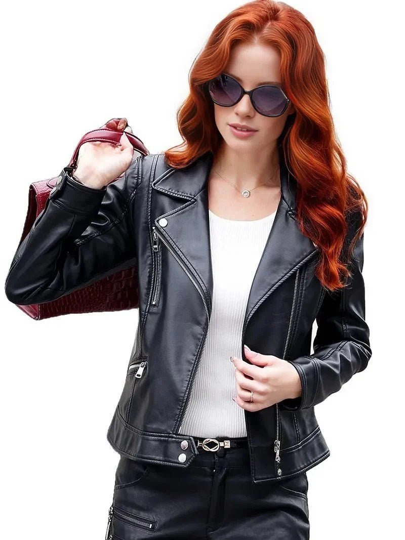 Crista Fall Genuine Leather Motorcycle Jacket for Women - NaimLeather