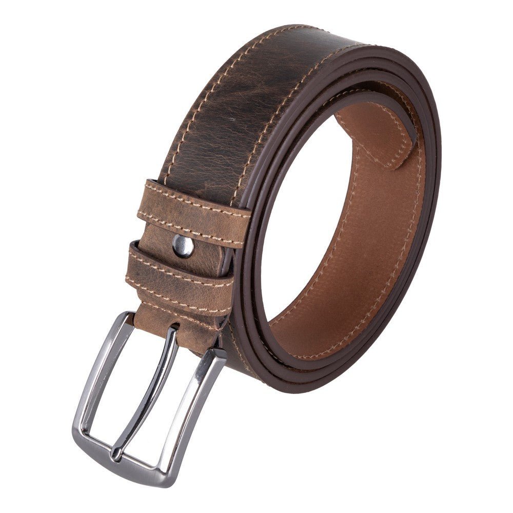 Globe Genuine Leather Belt – Handmade Premium Men’s Belt with Heavy-Duty Metal Buckle - NaimLeather