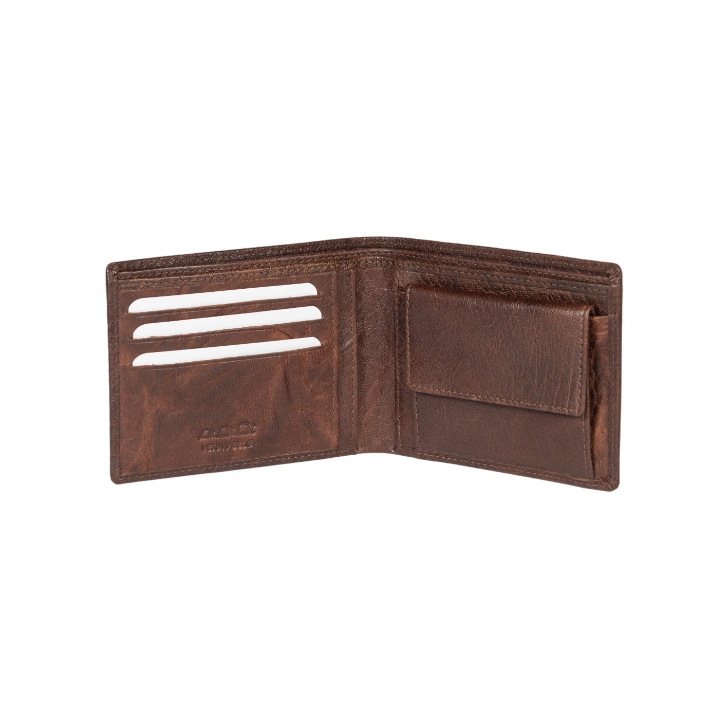 K10603BB | Men's wallet in genuine full-grain leather, Volanata. Dark Brown color. Pocket p/coins. Size when closed: 12.5 x 9.3 x 1 cm. Packaging: hard bottom/cover Gift Box - NaimLeather