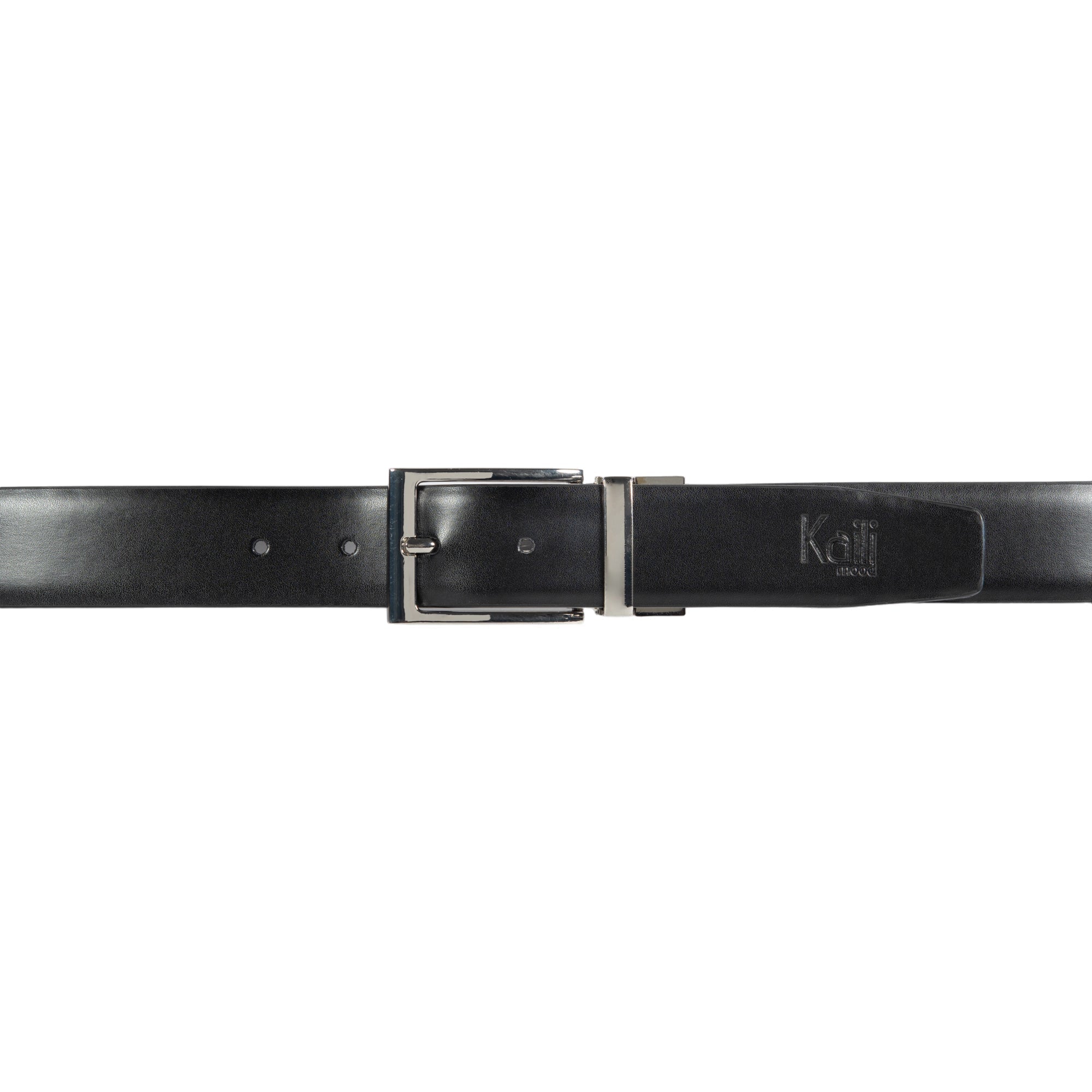 K4002AFB | Men's Doubleface Belt in Genuine Leather, Smooth and Suede. Black / Gray color. Size: 125 x 3.5 x 0.5 cm (waist 110 cm). Packaging: hard bottom/cover Gift Box - NaimLeather