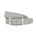 K4002AFB | Men's Doubleface Belt in Genuine Leather, Smooth and Suede. Black / Gray color. Size: 125 x 3.5 x 0.5 cm (waist 110 cm). Packaging: hard bottom/cover Gift Box - NaimLeather