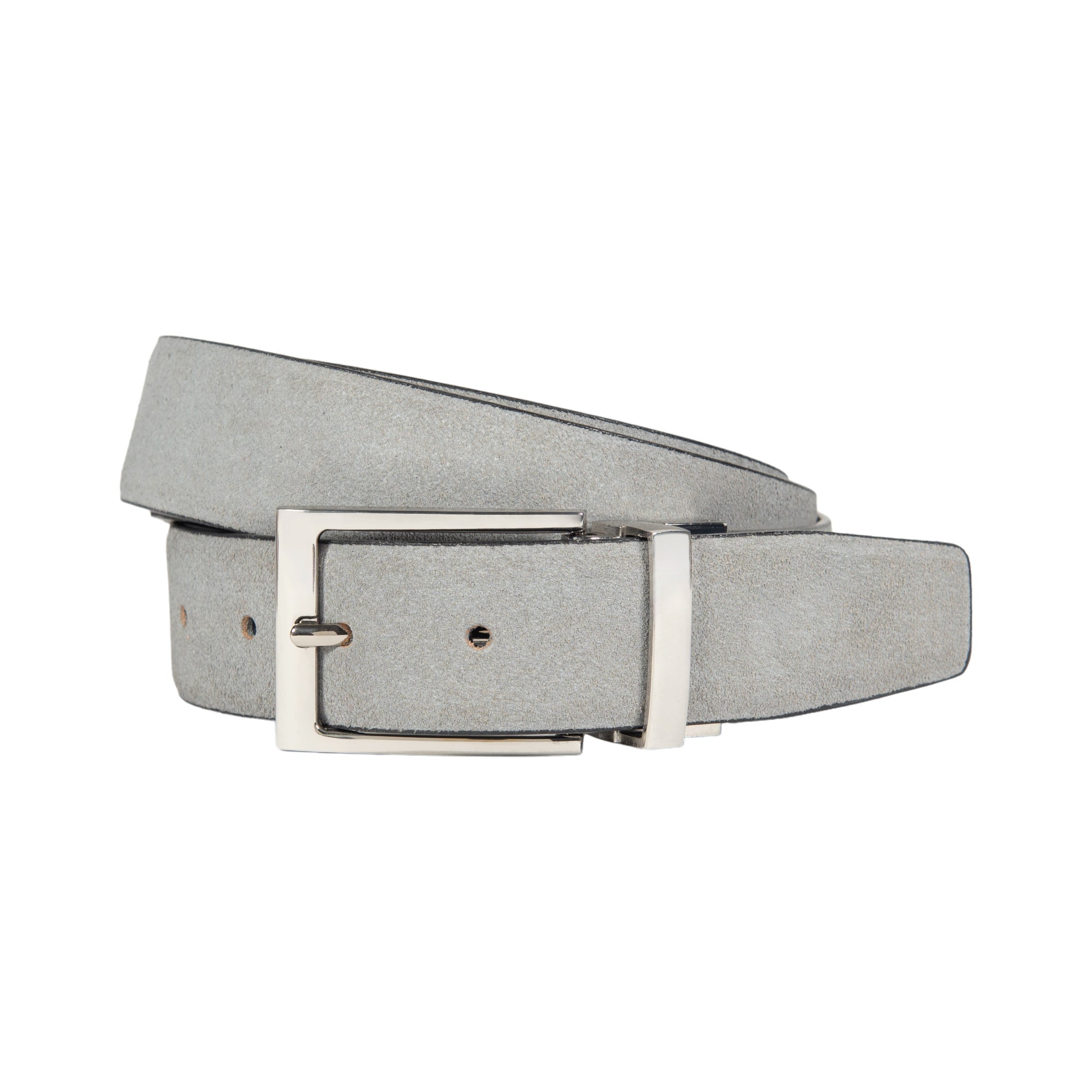 K4002AFB | Men's Doubleface Belt in Genuine Leather, Smooth and Suede. Black / Gray color. Size: 125 x 3.5 x 0.5 cm (waist 110 cm). Packaging: hard bottom/cover Gift Box - NaimLeather