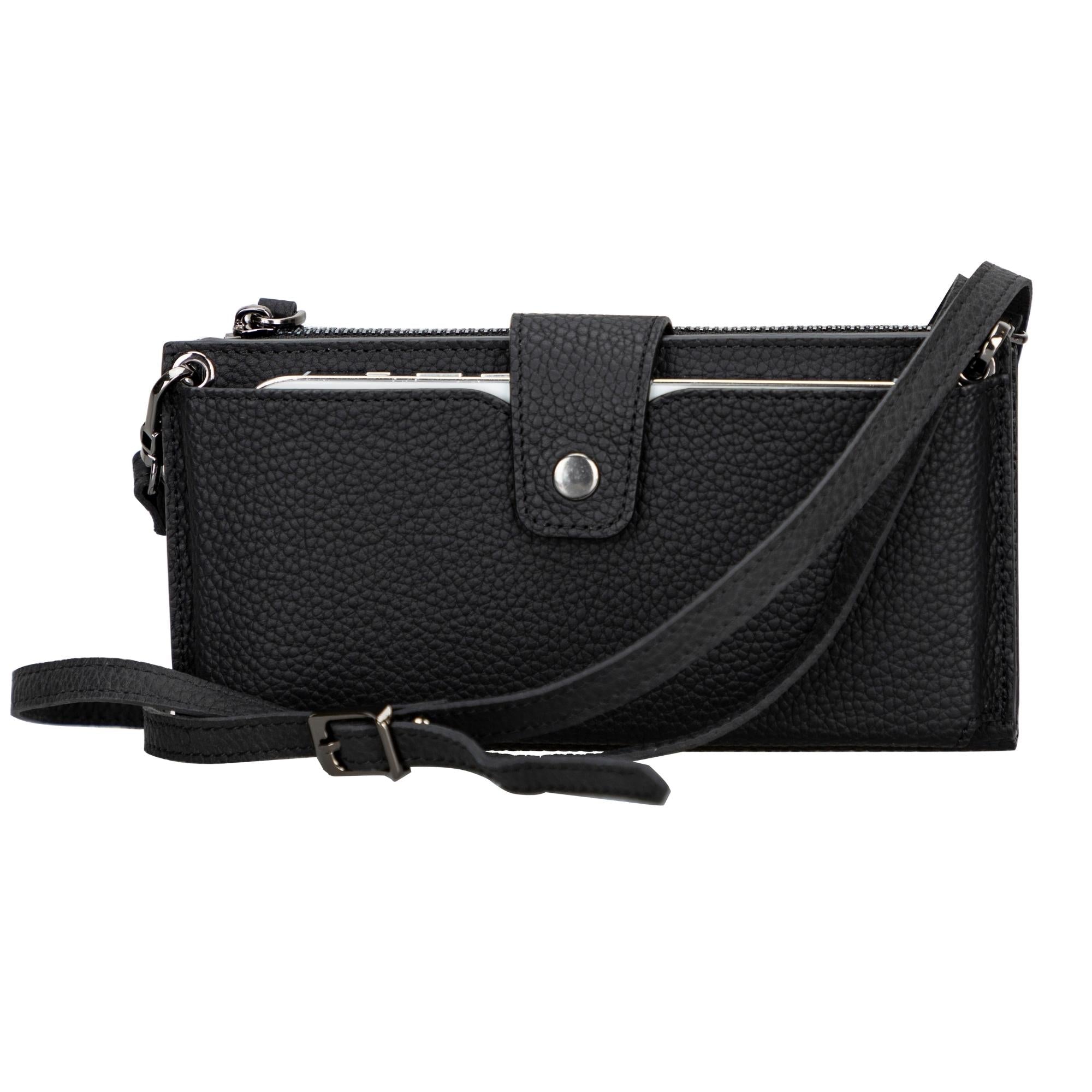 Kaycee Leather Women's Cell Phone Wallet with Strap - NaimLeather