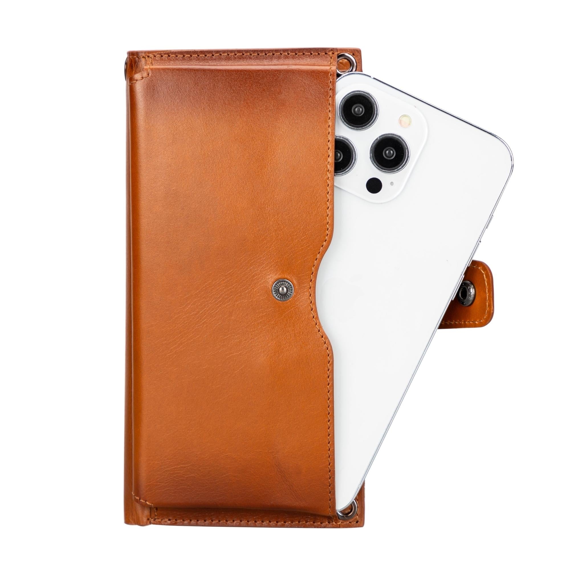 Kaycee Leather Women's Cell Phone Wallet with Strap - NaimLeather