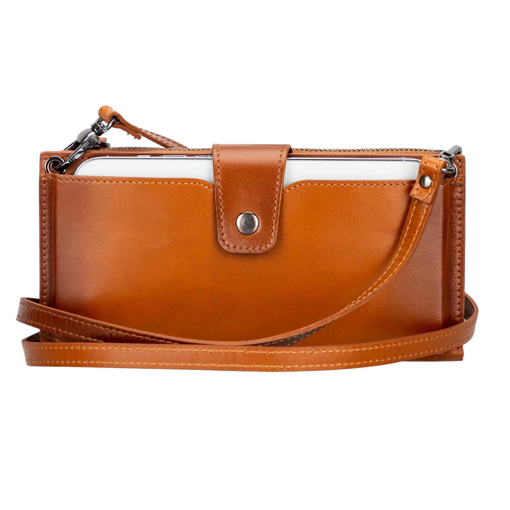 Kaycee Leather Women's Cell Phone Wallet with Strap - NaimLeather