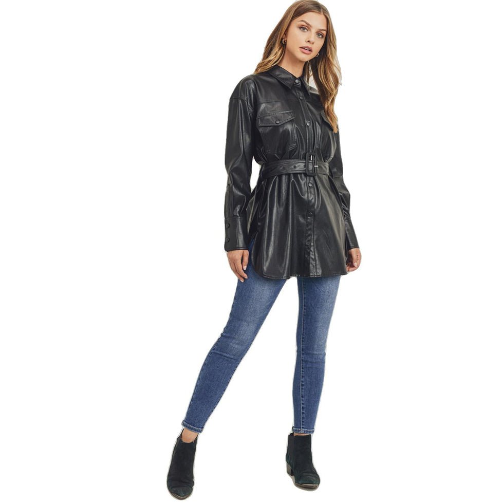 Marianne Womens Classy Genuine Leather Coat - NaimLeather