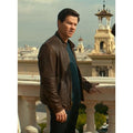Mark Wahlberg Genuine Leather Biker Jacket Brown - NaimLeather