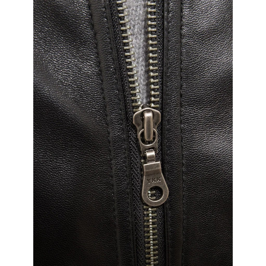 MEN BLACK LEATHER BOMBER JACKET BRANDON - NaimLeather