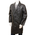 MEN CLASSIC BLACK LEATHER OVERCOAT CAMBRIDGE - NaimLeather