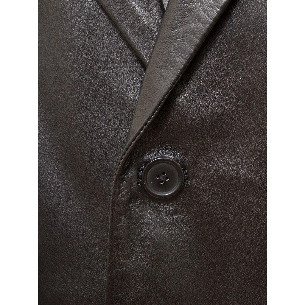 MEN CLASSIC BLACK LEATHER OVERCOAT CAMBRIDGE - NaimLeather