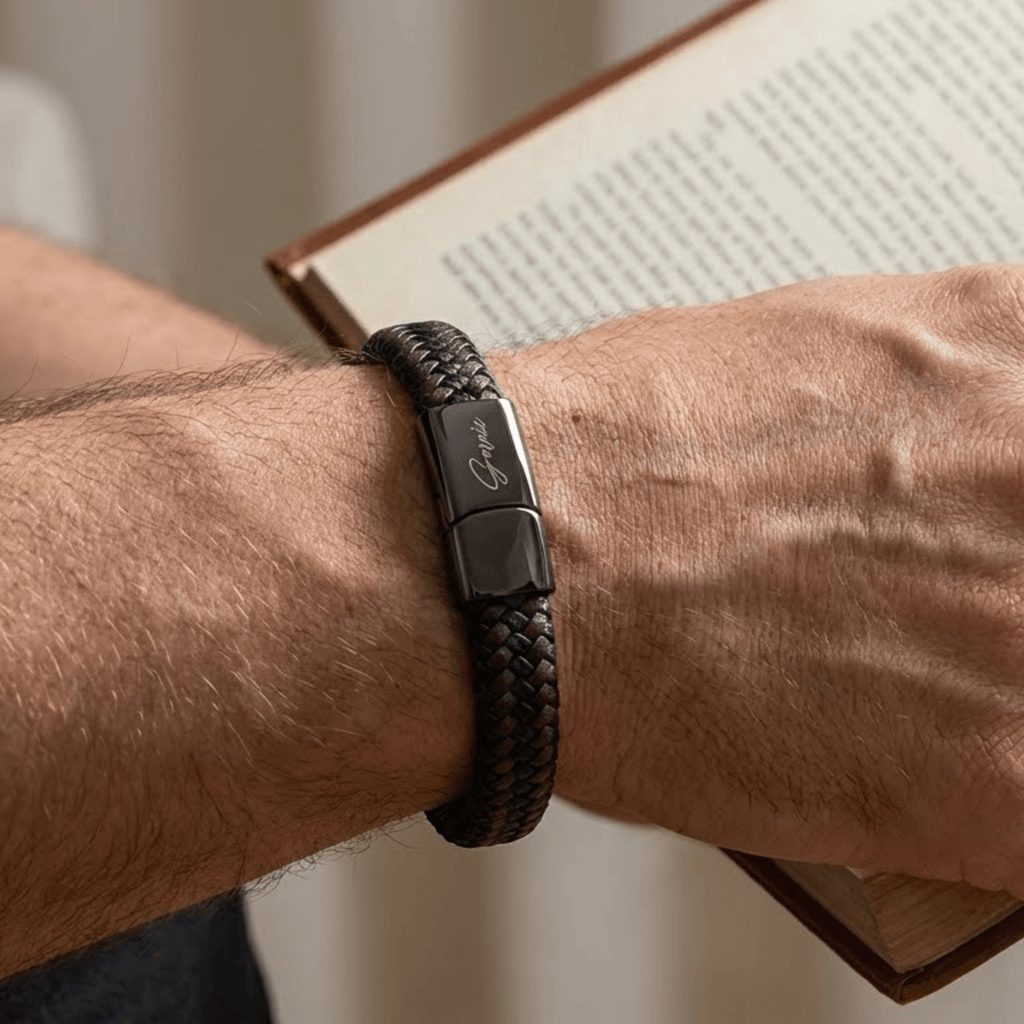 Men's Genuine Braided Leather Berkeley Bracelet - NaimLeather