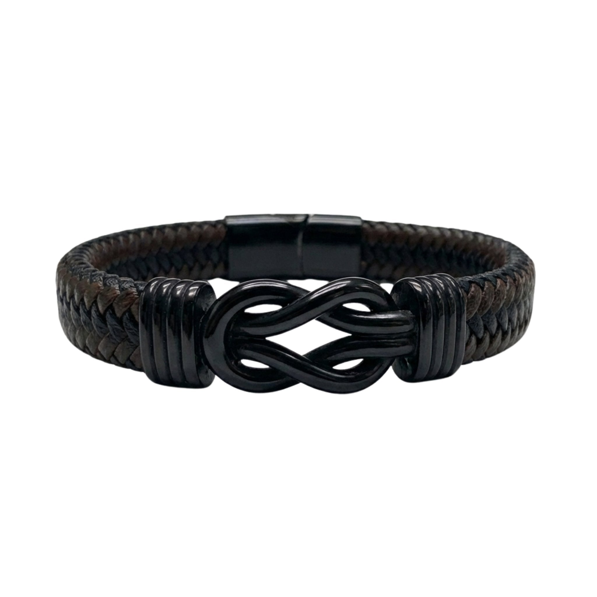 Men's Genuine Braided Leather Kensington Bracelet - NaimLeather