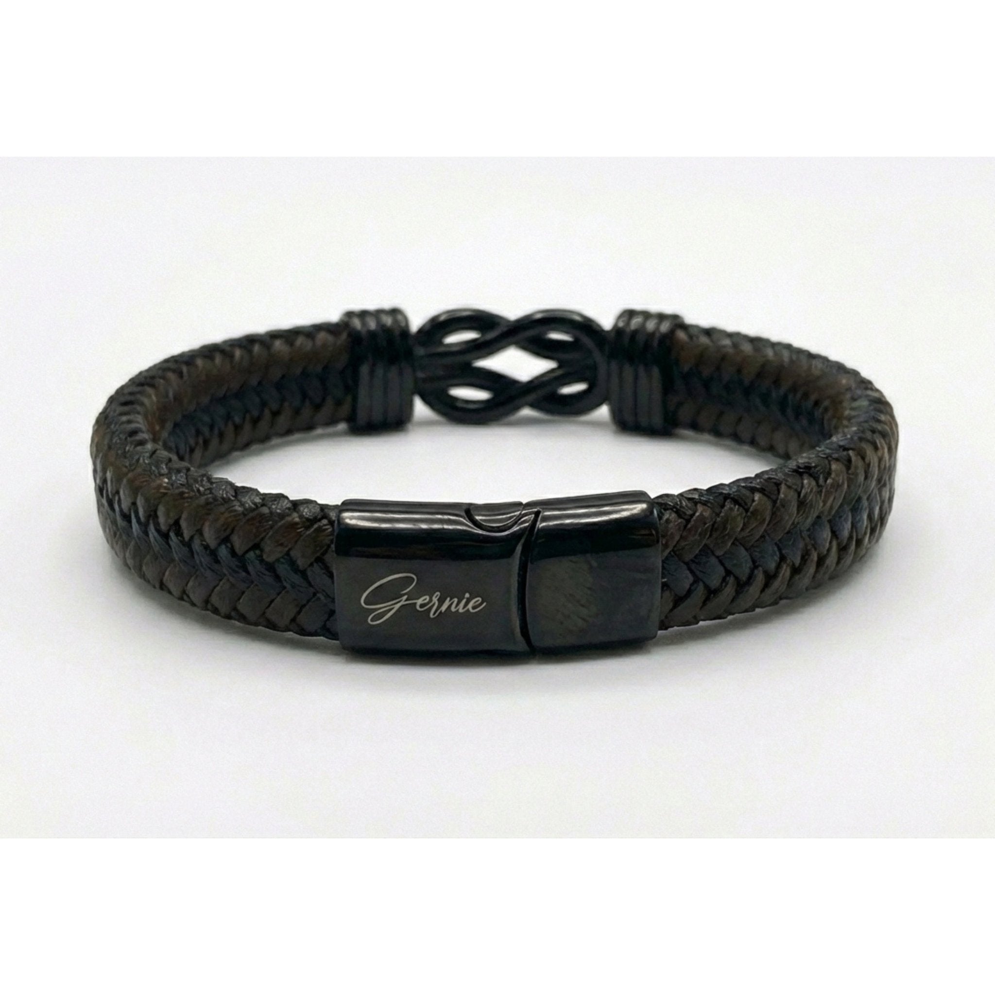 Men's Genuine Braided Leather Kensington Bracelet - NaimLeather